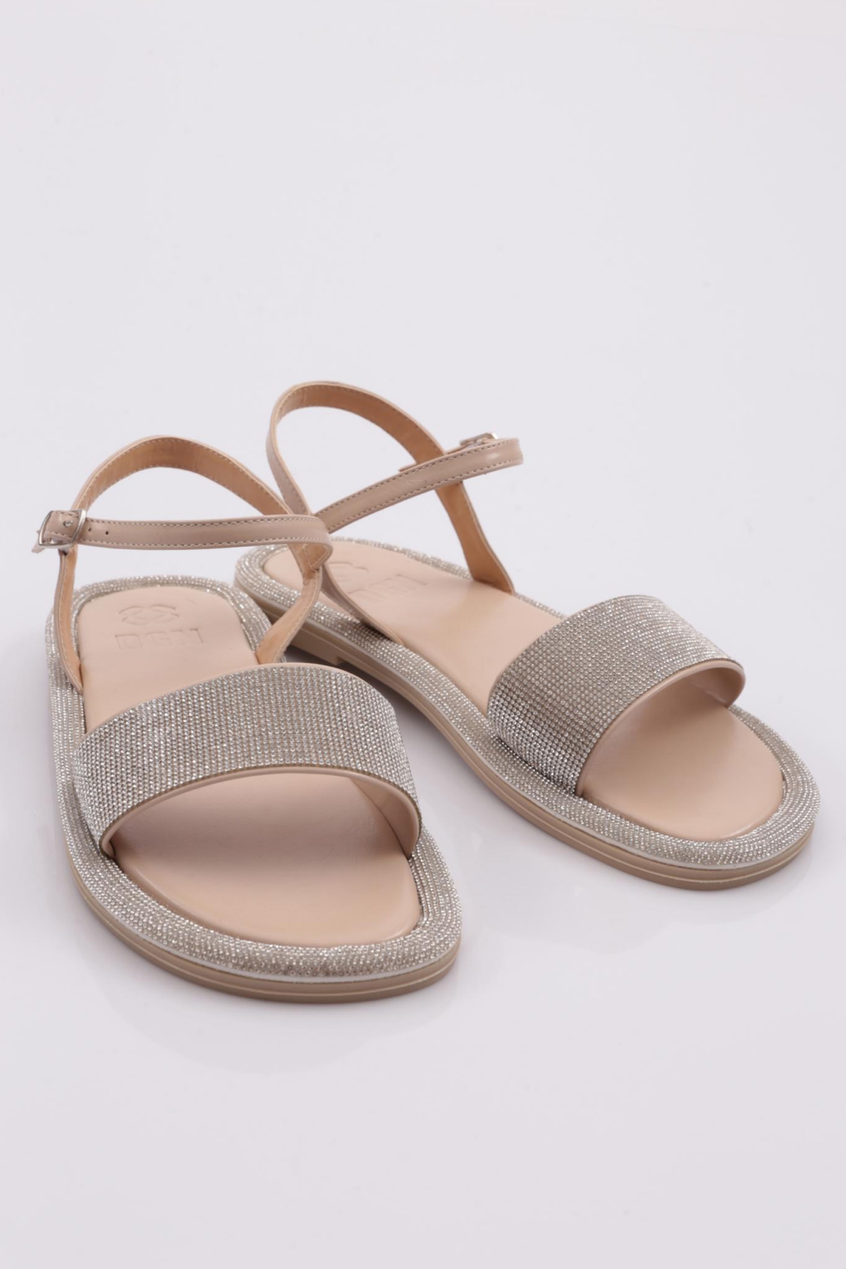 3051 Kadin Düz Taban Taşli Sandalet - Görsel 3