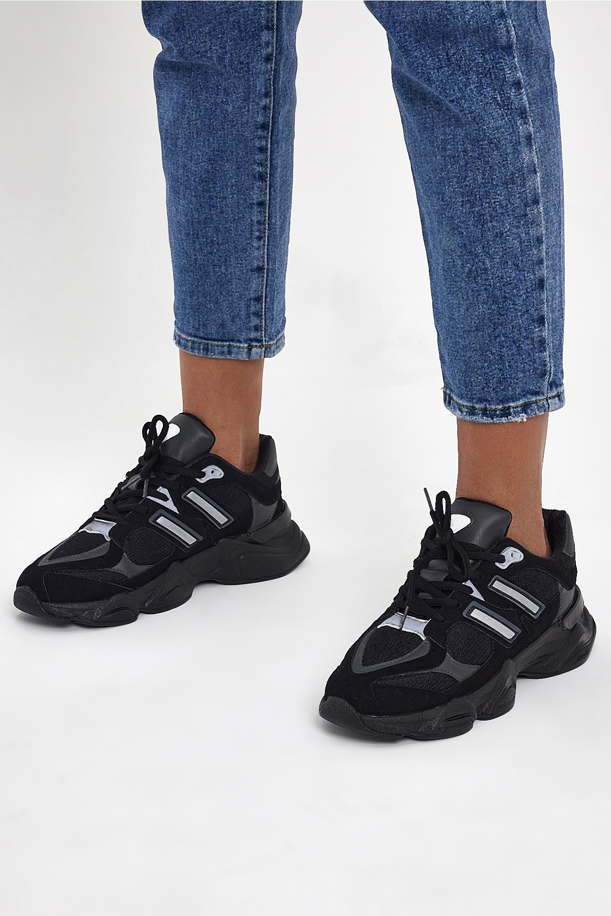 Tonny Black Unisex Siyah Füme Rahat Kalıp Senaker Ayakkabı - Görsel 2