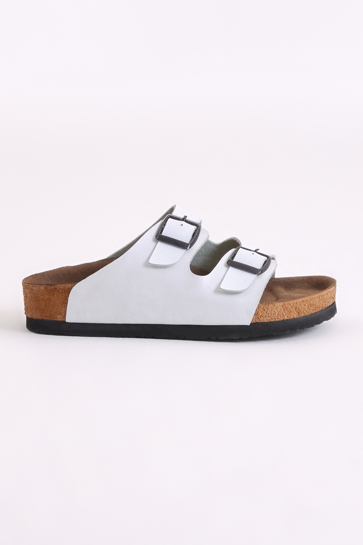 Çocuk Unisex Beyaz Rahat Kalıp Poli Taban Çift Tokalı Nubuk Sandalet - Görsel 2