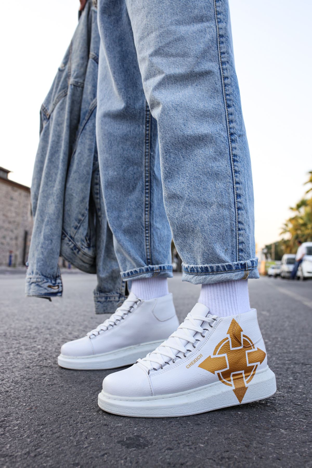 CH263 CBT Lyse Erkek Ayakkabı 458 BEYAZ / SARI ARROW - Görsel 2