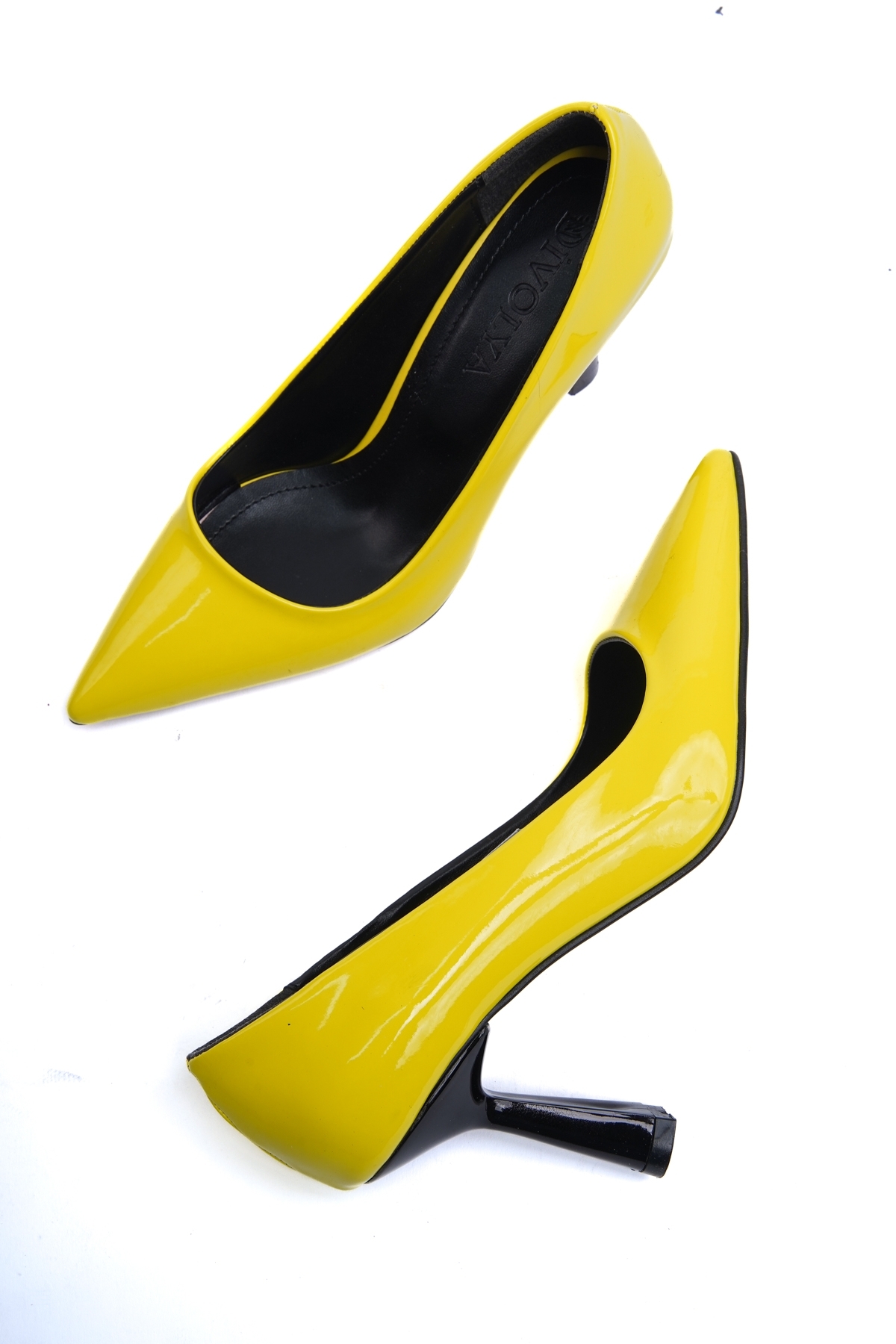 Divolya Divolya Vest Sarı Rugan (8cm) Topuk Boyu Günlük Kullanım Stiletto Flo'da! Sarı - 5. görsel