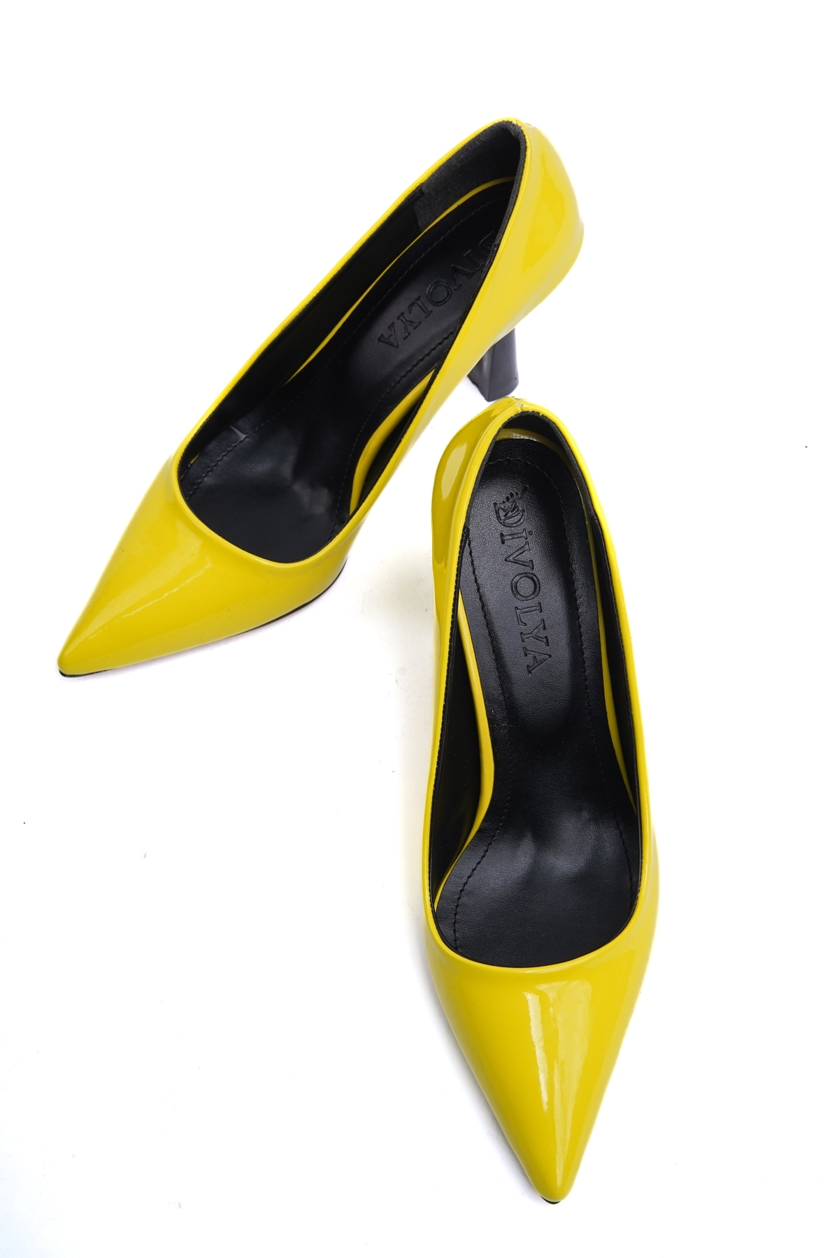 Divolya Divolya Vest Sarı Rugan (8cm) Topuk Boyu Günlük Kullanım Stiletto Flo'da! Sarı - 6. görsel