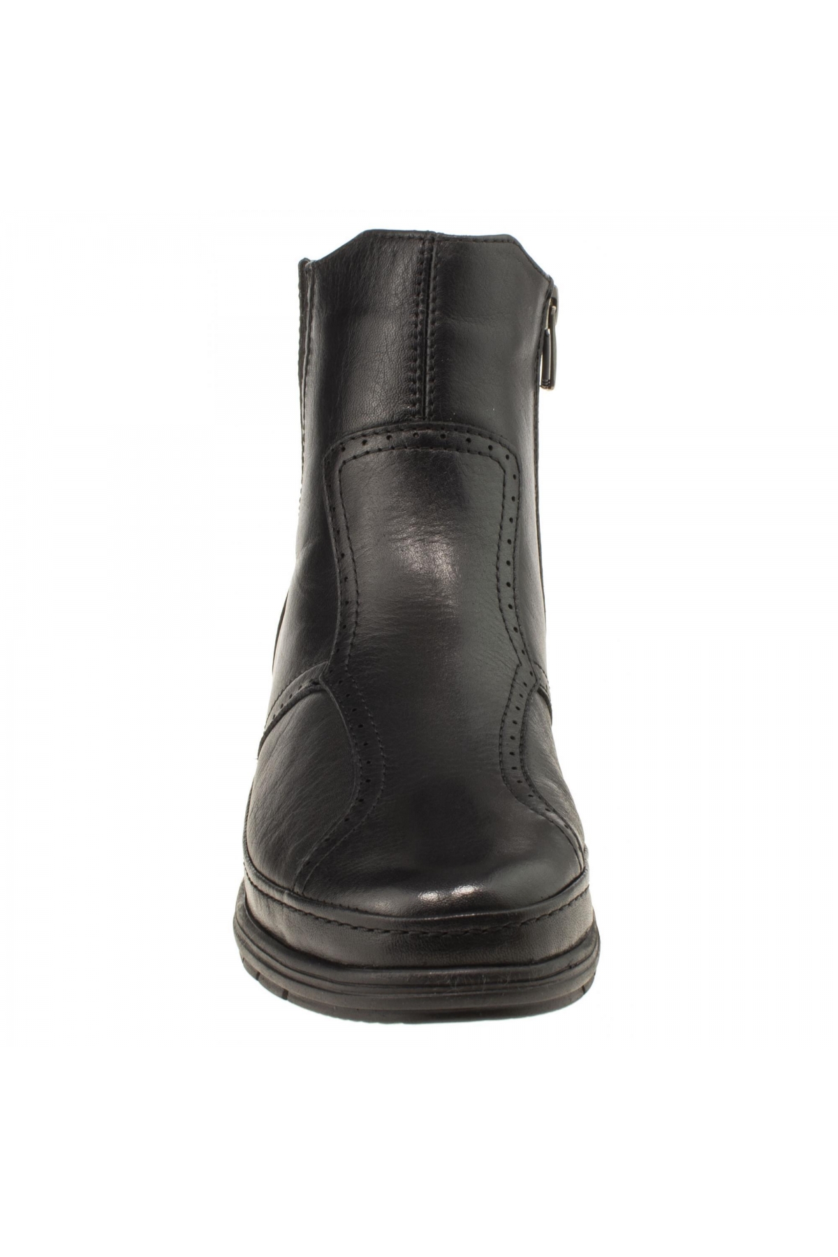 25157 Moly Comfort Fermuarlı Siyah Kadın Bot - Görsel 4