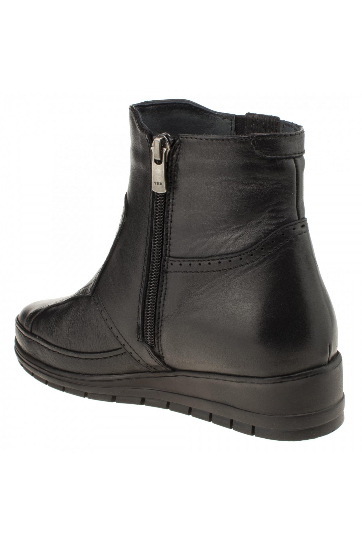 25157 Moly Comfort Fermuarlı Siyah Kadın Bot - Görsel 5