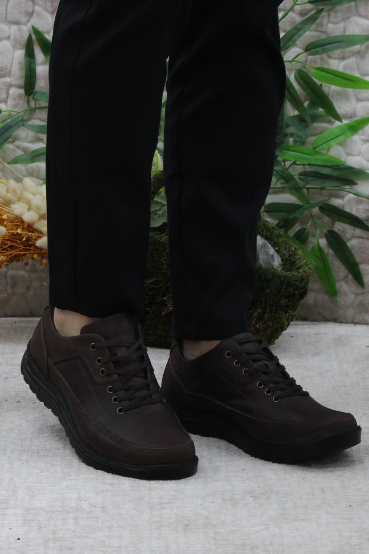 42270 Kahve Greyz Hakiki Deri Sıcak Astar Kauçuk Taban Erkek Ayakkabı - Görsel 3