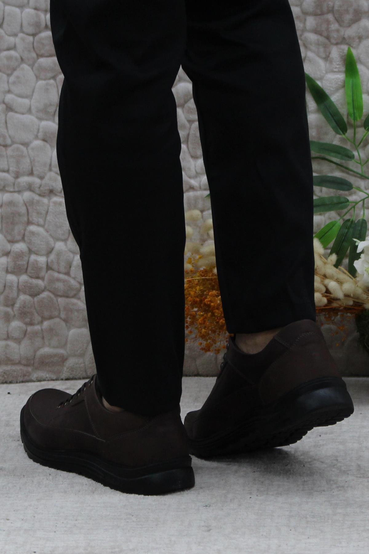 42270 Kahve Greyz Hakiki Deri Sıcak Astar Kauçuk Taban Erkek Ayakkabı - Görsel 5