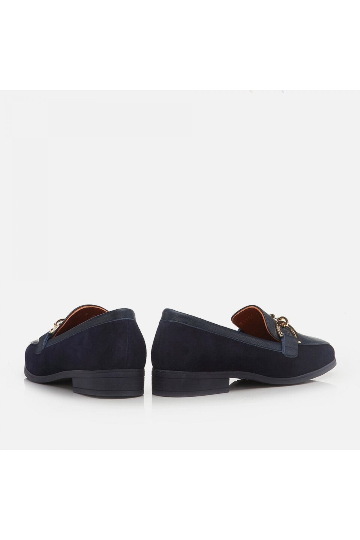 Hakiki Deri Lacivert Kadın Loafer - Görsel 5