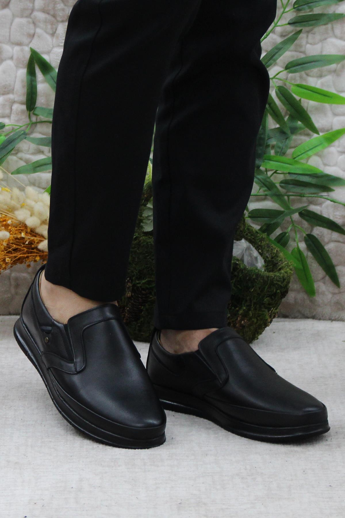 42310 Siyah Yumuşak Esnek Hakiki Deri Erkek Ayakkabı - Görsel 3