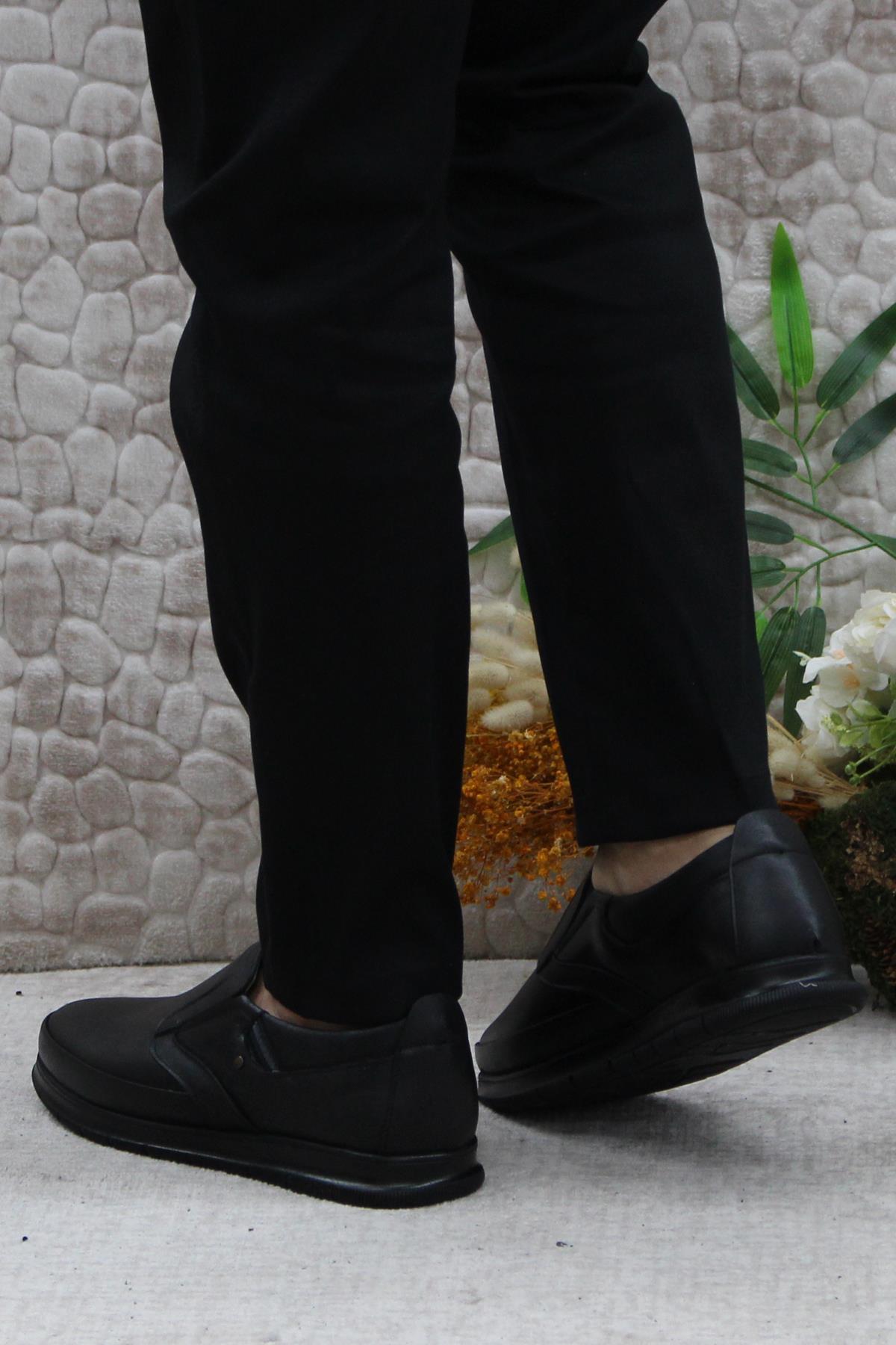 42310 Siyah Yumuşak Esnek Hakiki Deri Erkek Ayakkabı - Görsel 5