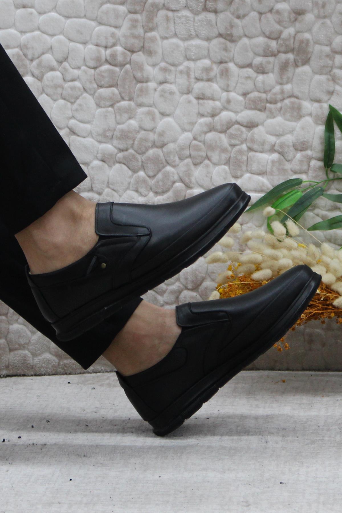 42310 Siyah Yumuşak Esnek Hakiki Deri Erkek Ayakkabı - Görsel 6