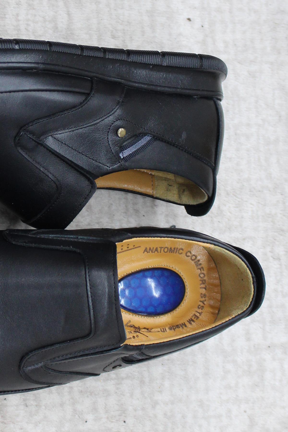 42310 Siyah Yumuşak Esnek Hakiki Deri Erkek Ayakkabı - Görsel 7