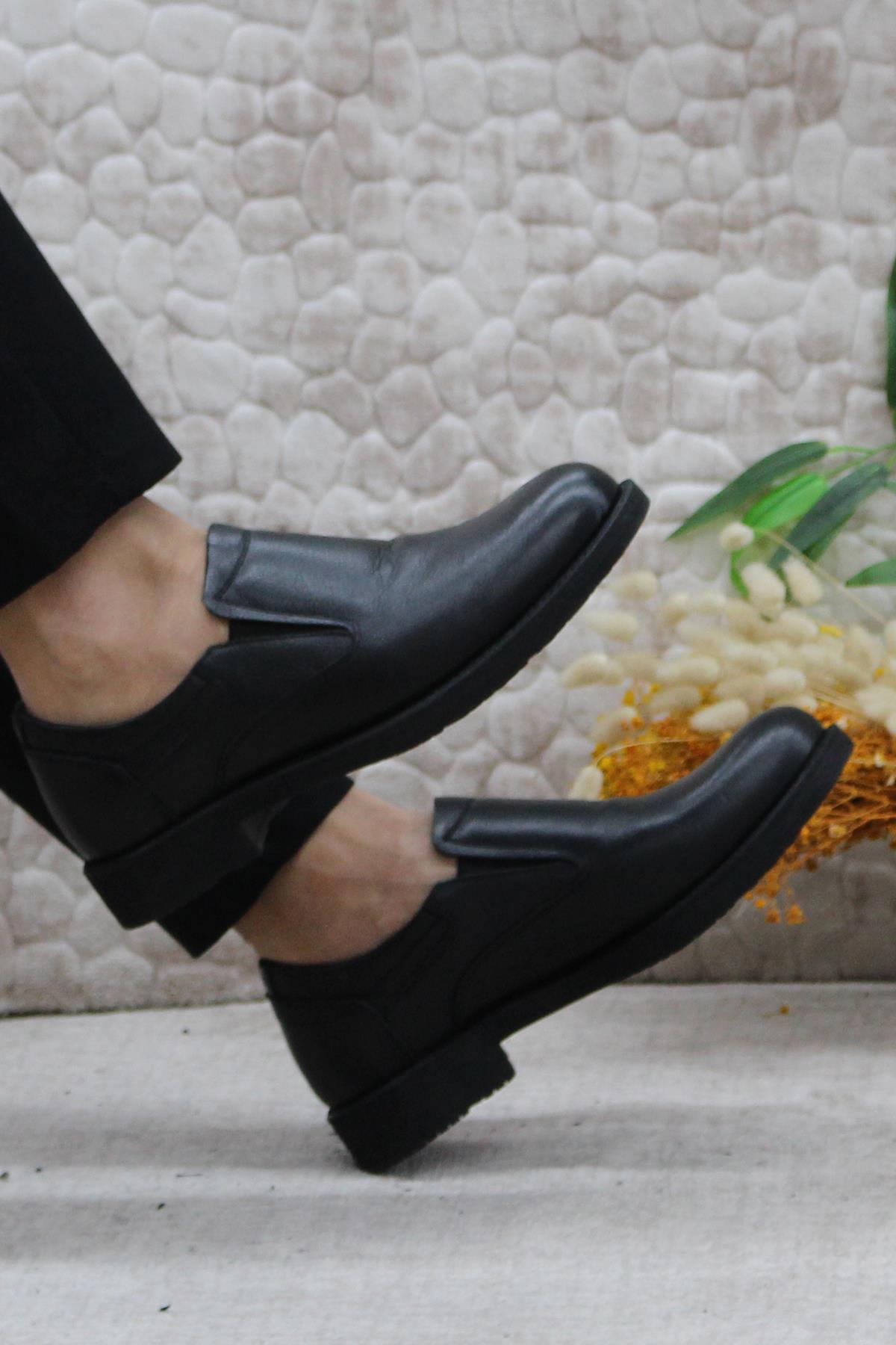 42367 Siyah Hakiki Deri Sıcak Astar Kauçuk Taban Erkek Ayakkabı - Görsel 6