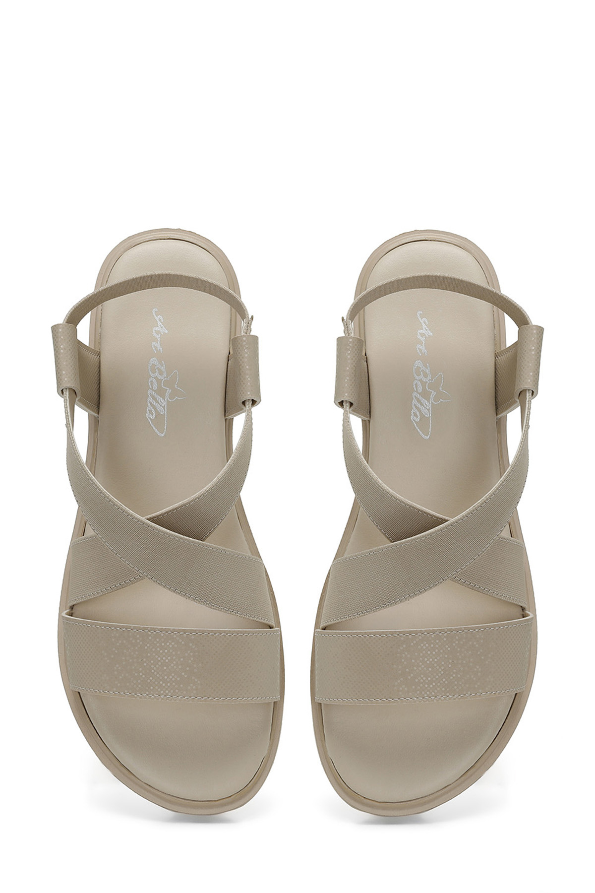 CS22053 4FX Bej Kadın Düz Sandalet - Görsel 5