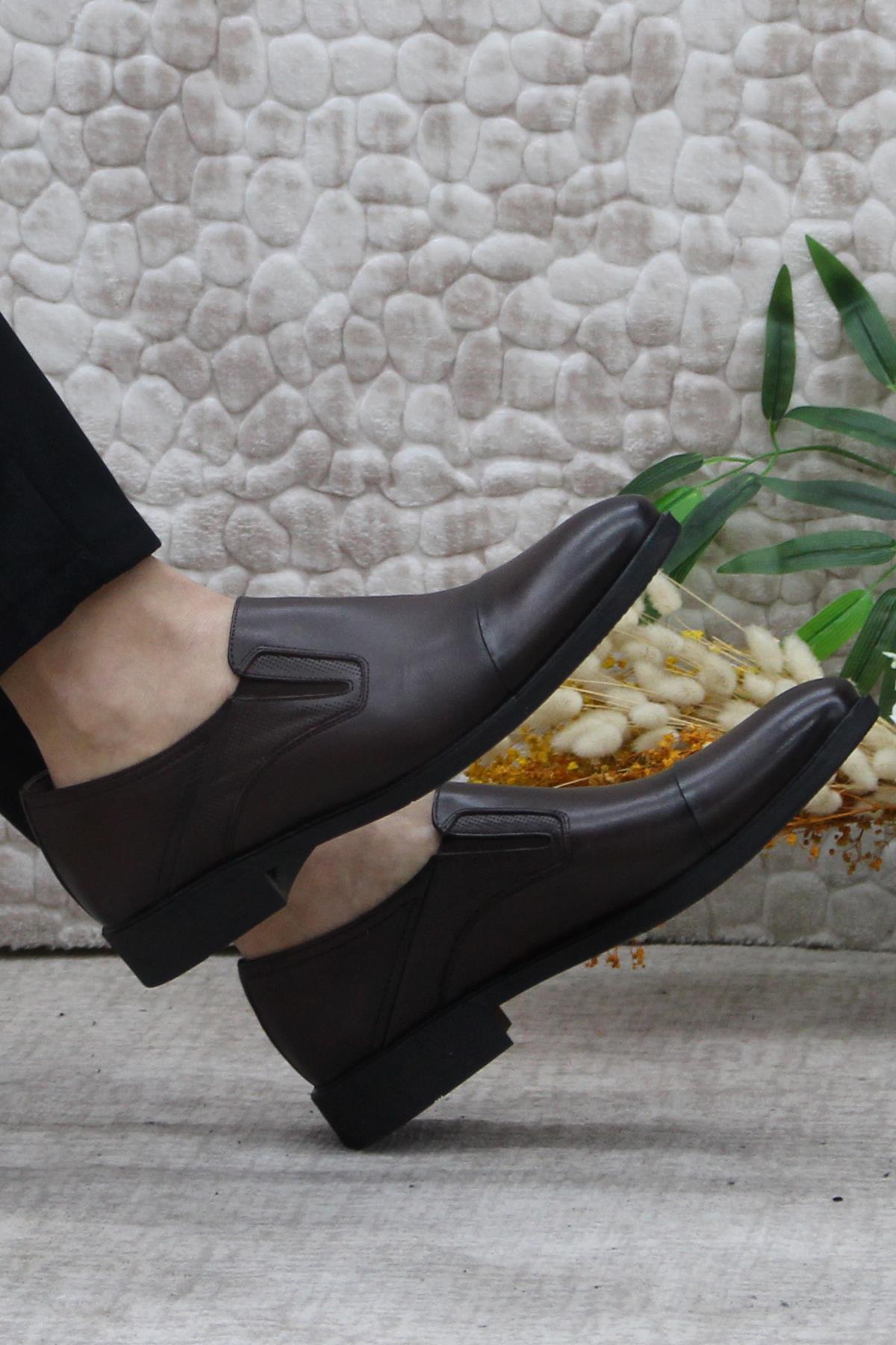 42020 Kahve İç Ve Dış Hakiki Deri Kauçuk Taban Erkek Ayakkabı - Görsel 6