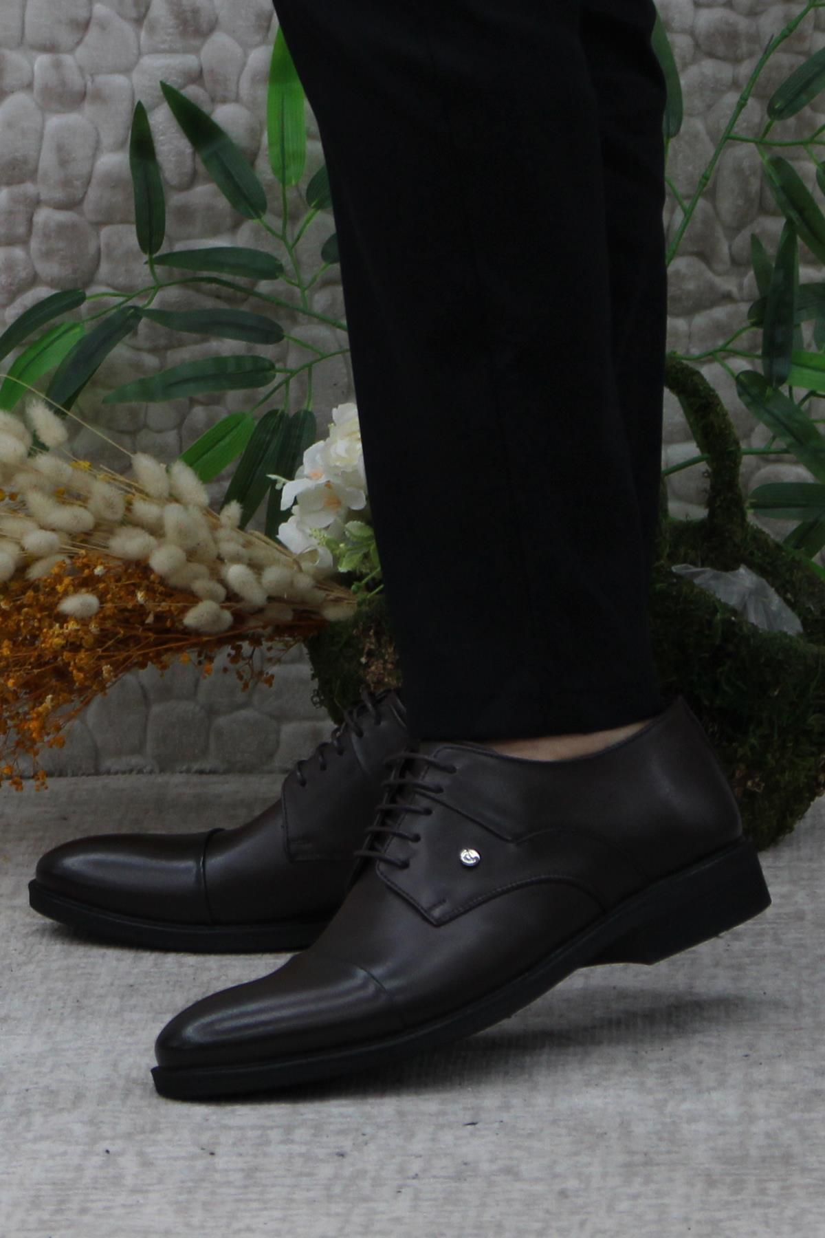 42040 Kahve İç Ve Dış Hakiki Deri Kauçuk Taban Erkek Ayakkabı - Görsel 4