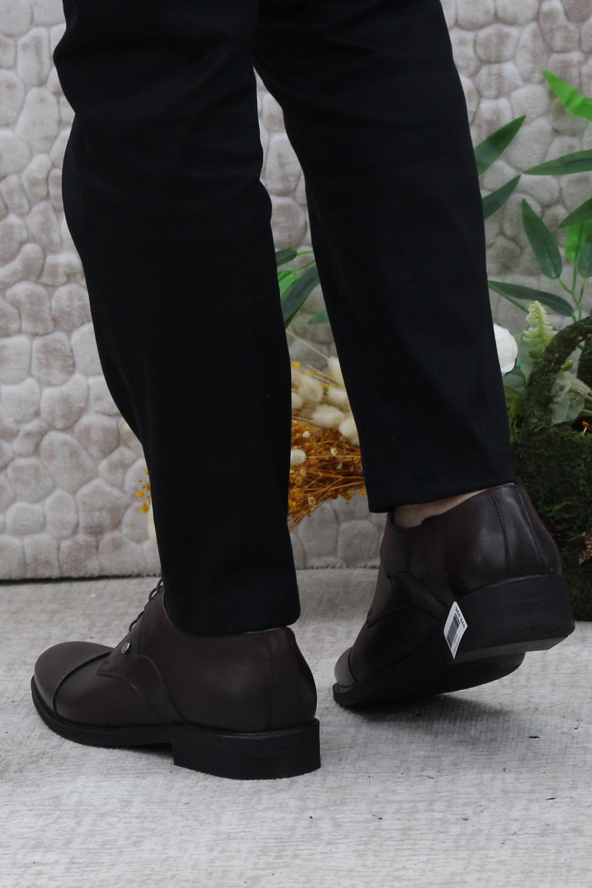 42040 Kahve İç Ve Dış Hakiki Deri Kauçuk Taban Erkek Ayakkabı - Görsel 5