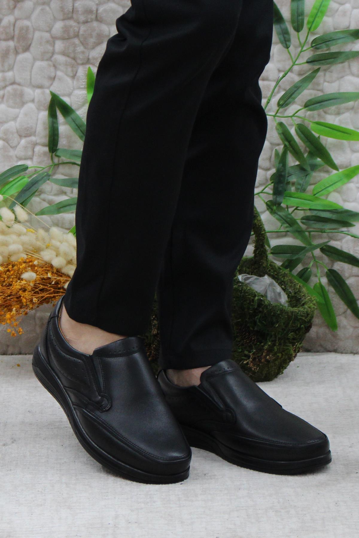 42960 Siyah İç Ve Dış Hakiki Deri Rahat Yumuşak Erkek Ayakkabı - Görsel 3