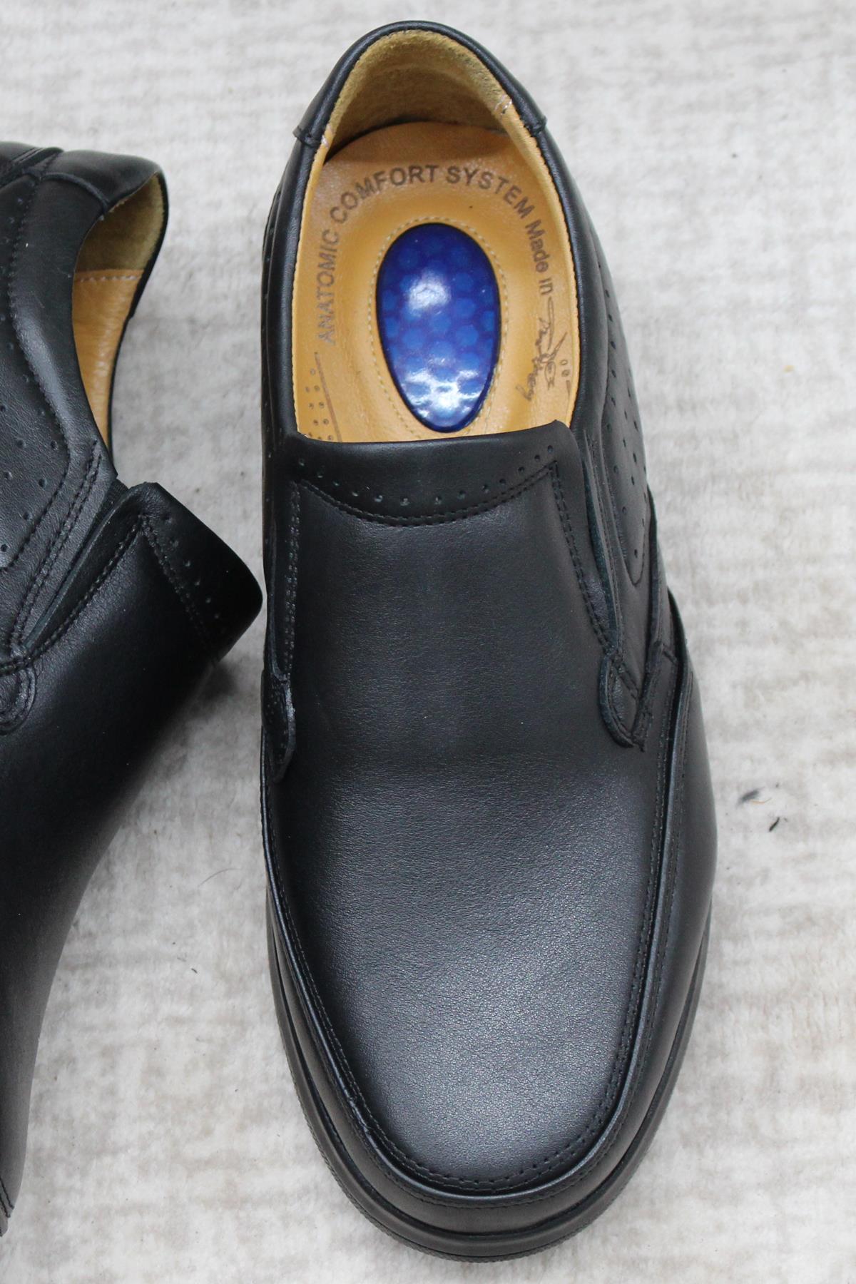 42960 Siyah İç Ve Dış Hakiki Deri Rahat Yumuşak Erkek Ayakkabı - Görsel 7