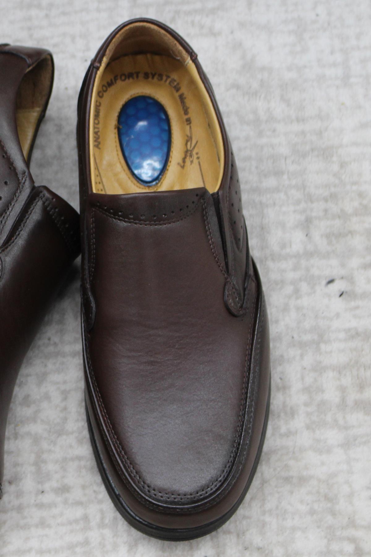 42960 Kahve İç Ve Dış Hakiki Deri Rahat Yumuşak Erkek Ayakkabı - Görsel 7