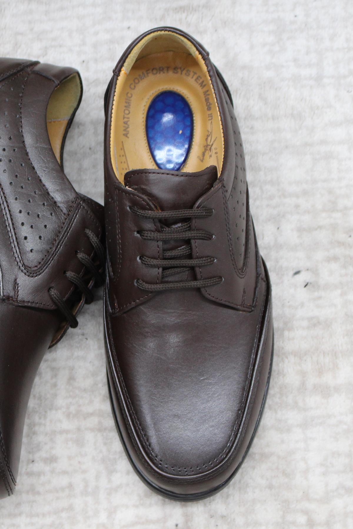 42961 Kahve İç Ve Dış Hakiki Deri Rahat Yumuşak Erkek Ayakkabı - Görsel 7