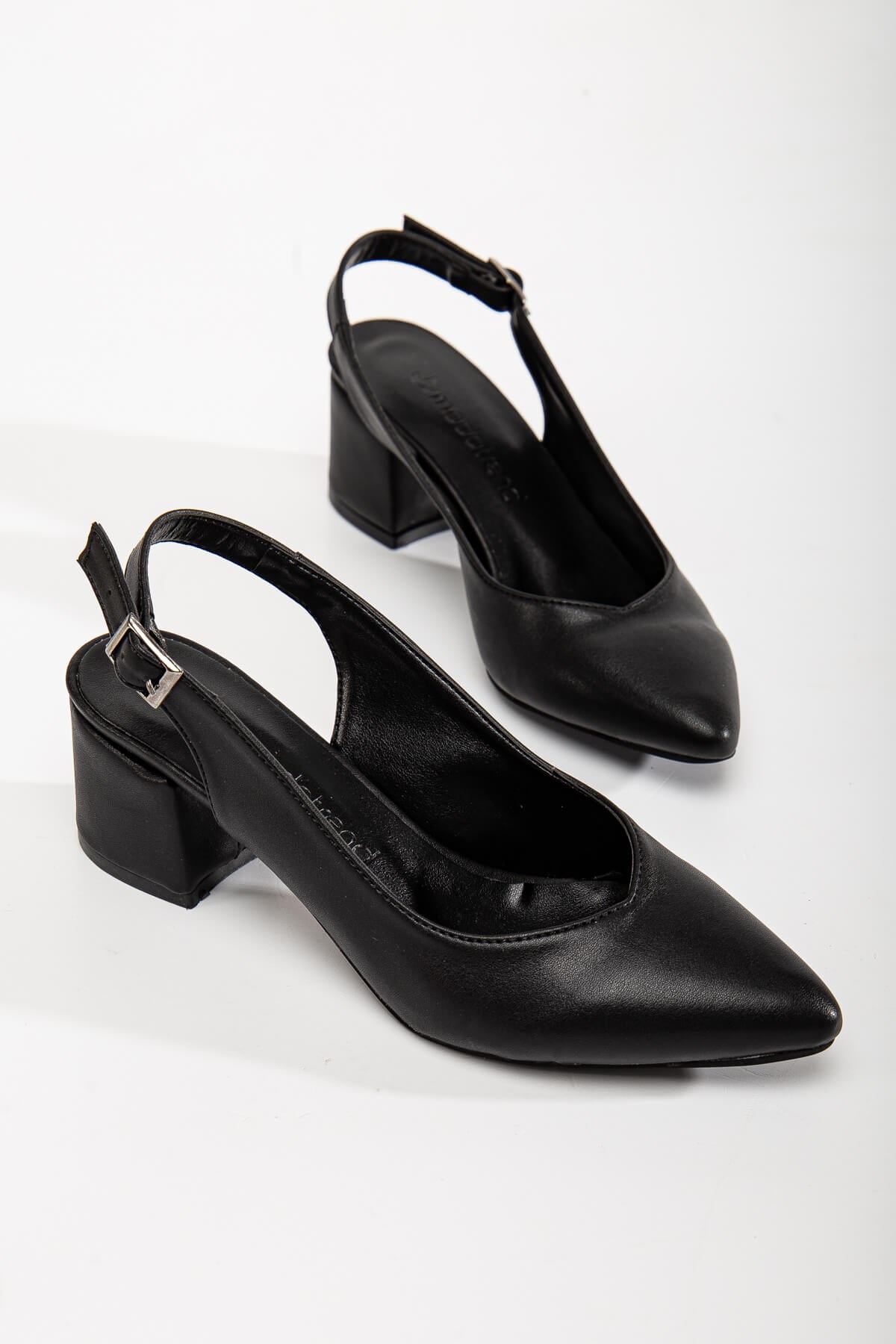 Arkası Açık Kadın Topuklu Ayakabı 41-42 SİYAH CİLT - Görsel 3