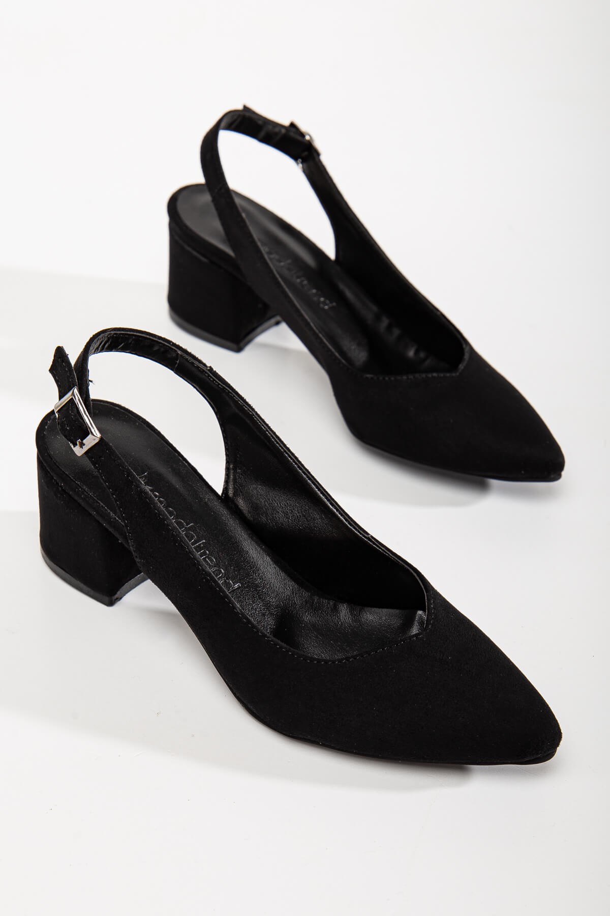 Arkası Açık Kadın Topuklu Ayakabı 41-42 SİYAH SÜET - Görsel 3