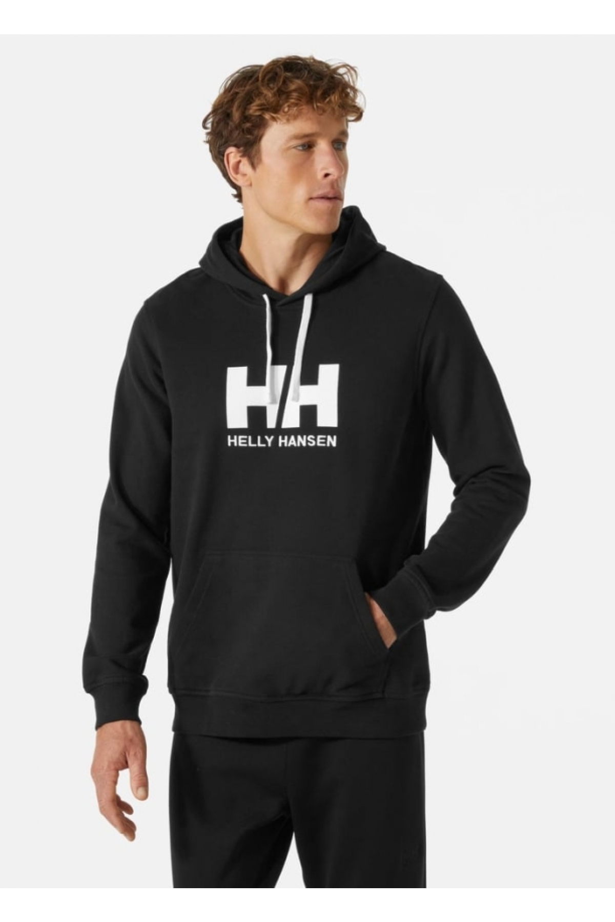 HH Logo Hoodie Erkek Kapüşonlu Sweatshirt Siyah HHA.33977-990