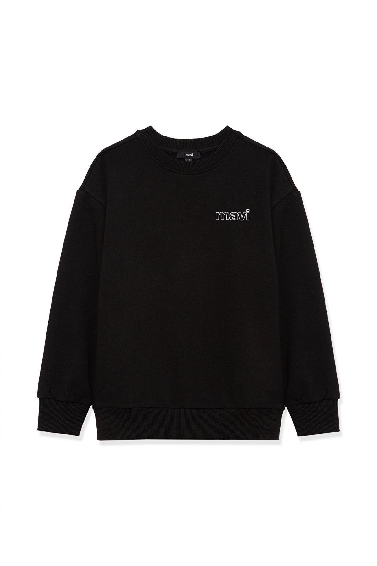 Logo Baskılı Siyah Sweatshirt