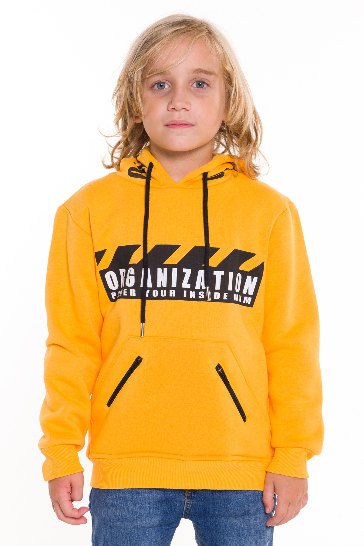 Erkek Çocuk Organization Yazı Baskılı Kapşonlu Sweatshirt 14124