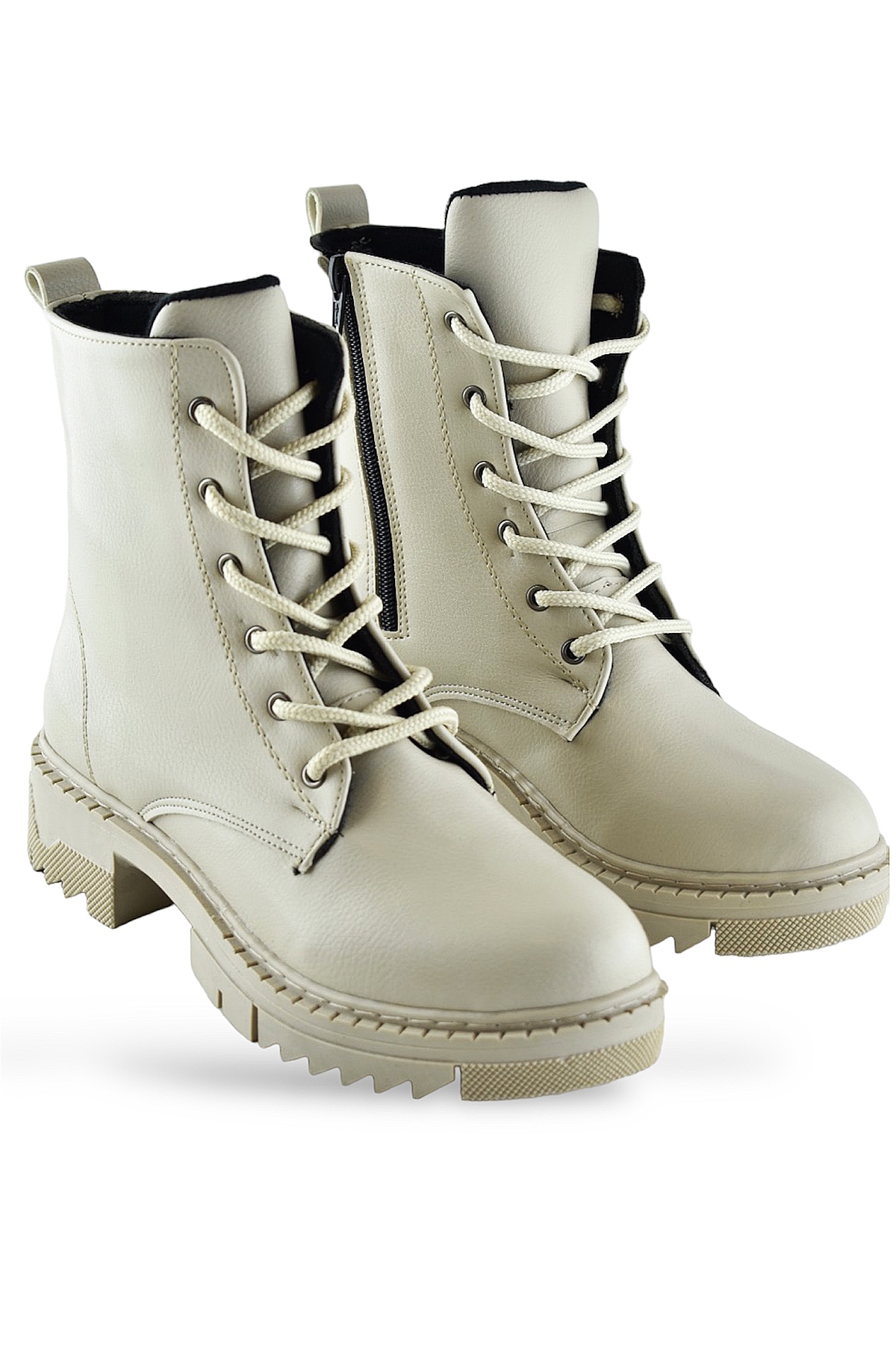 785 Günlük Bağcıklı Fermuarlı Siyah Kadın Bot Ayakkabı Kışlık Bayan Bot - Görsel 3