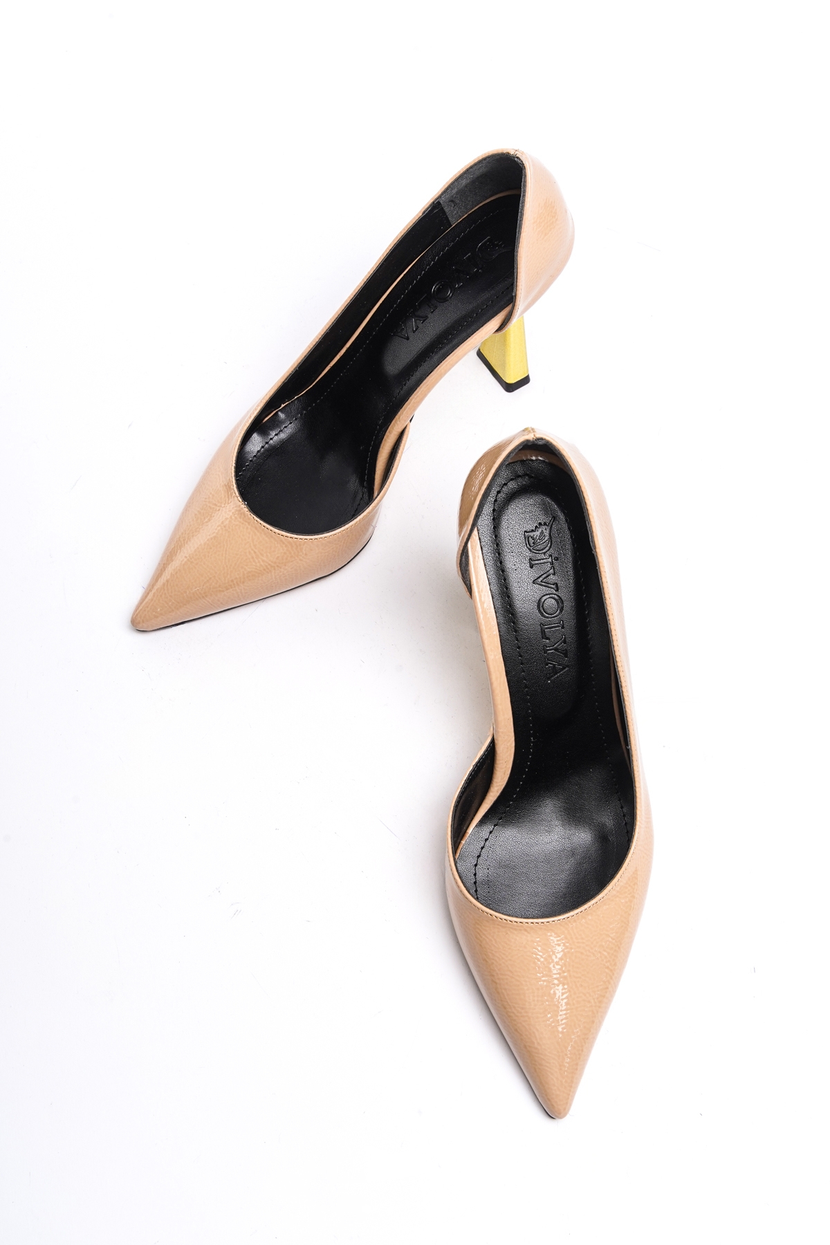 Scarlet Nude Kırışık Rugan (8cm) Topuk Boyu Günlük Kullanım Stiletto - Görsel 4