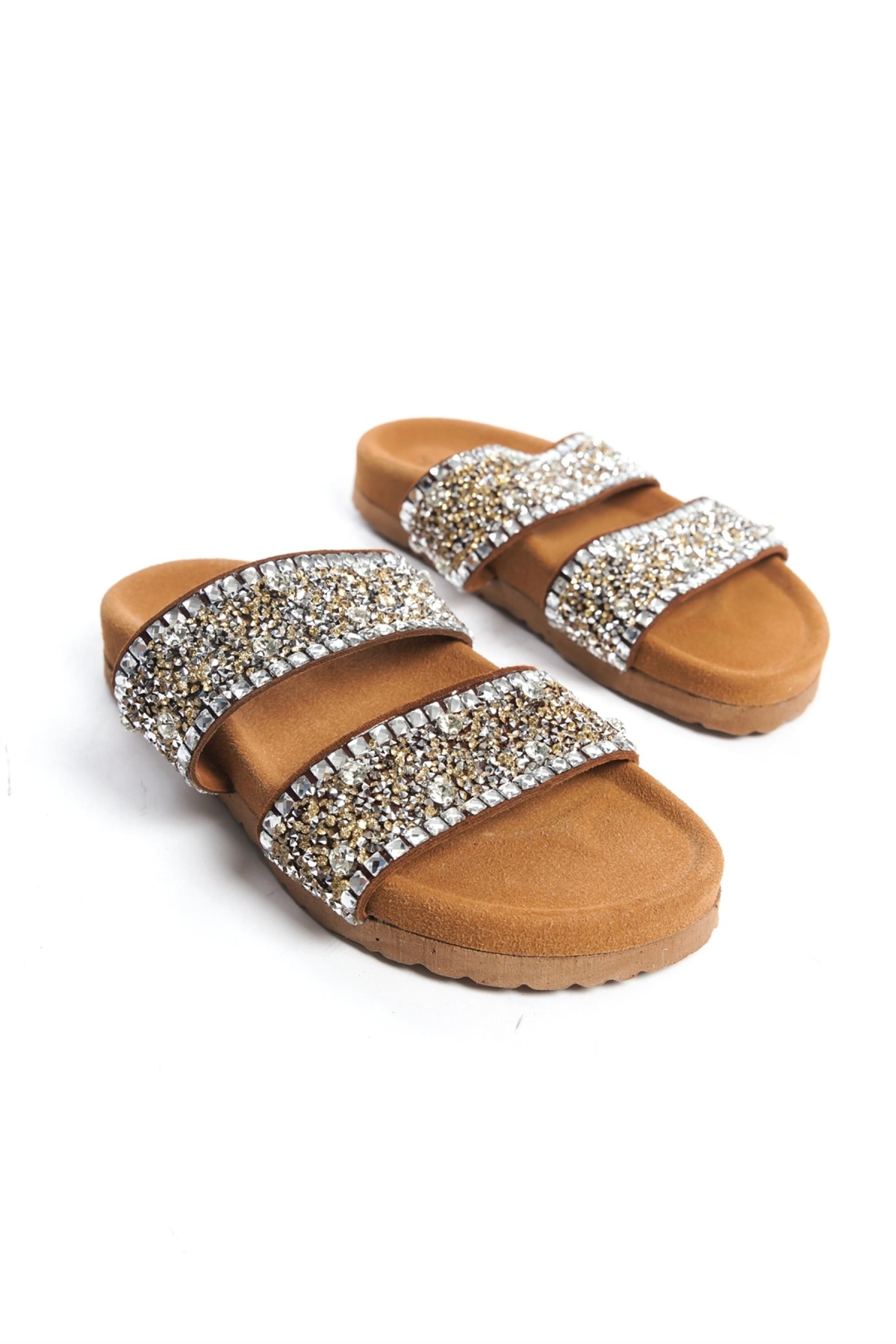 Zeyn 7866S Kadın Hakiki Deri Düz Terlik Taba - Görsel 6