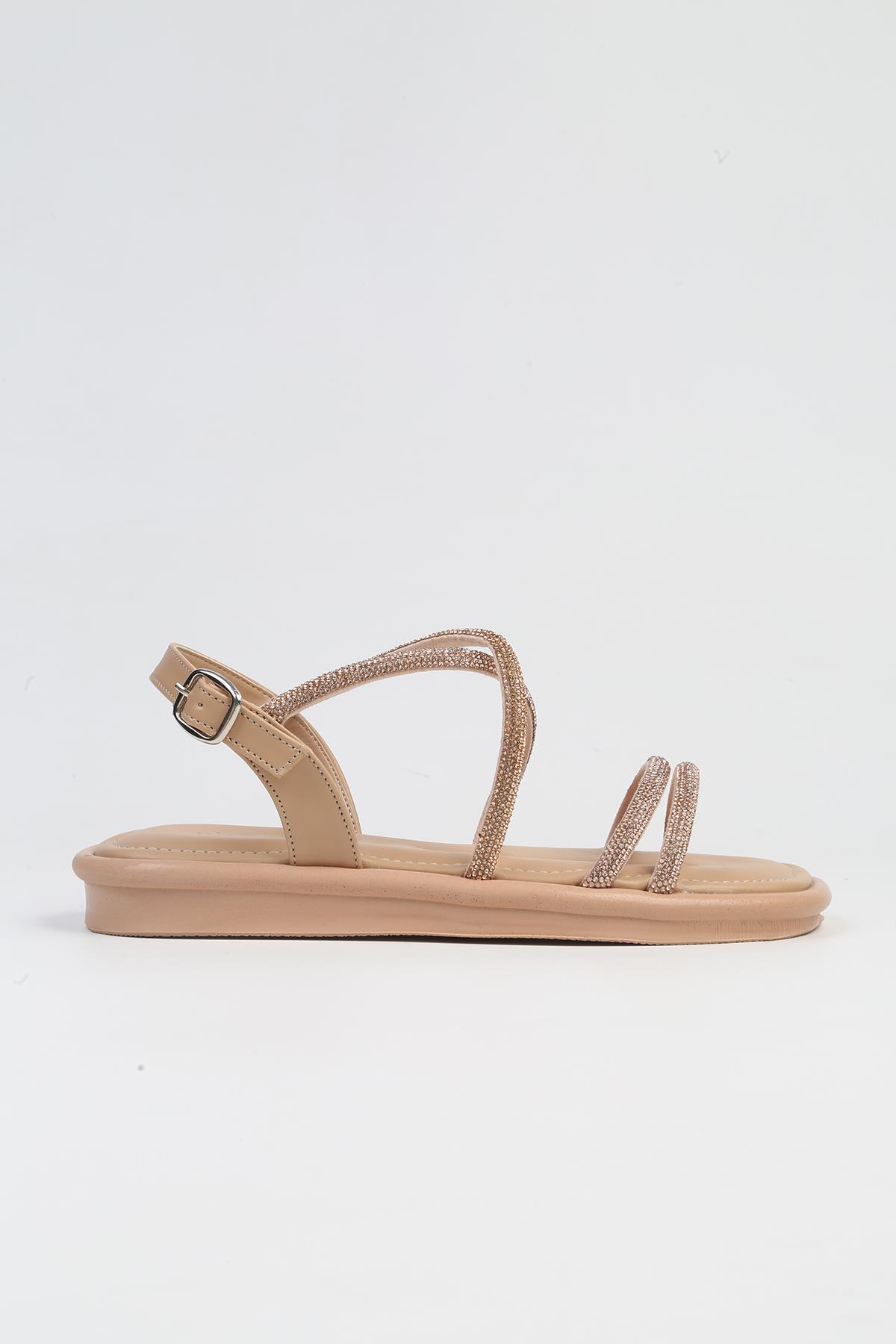 ® |< PC-5103-3891 Bej-Kadın Sandalet - Görsel 2