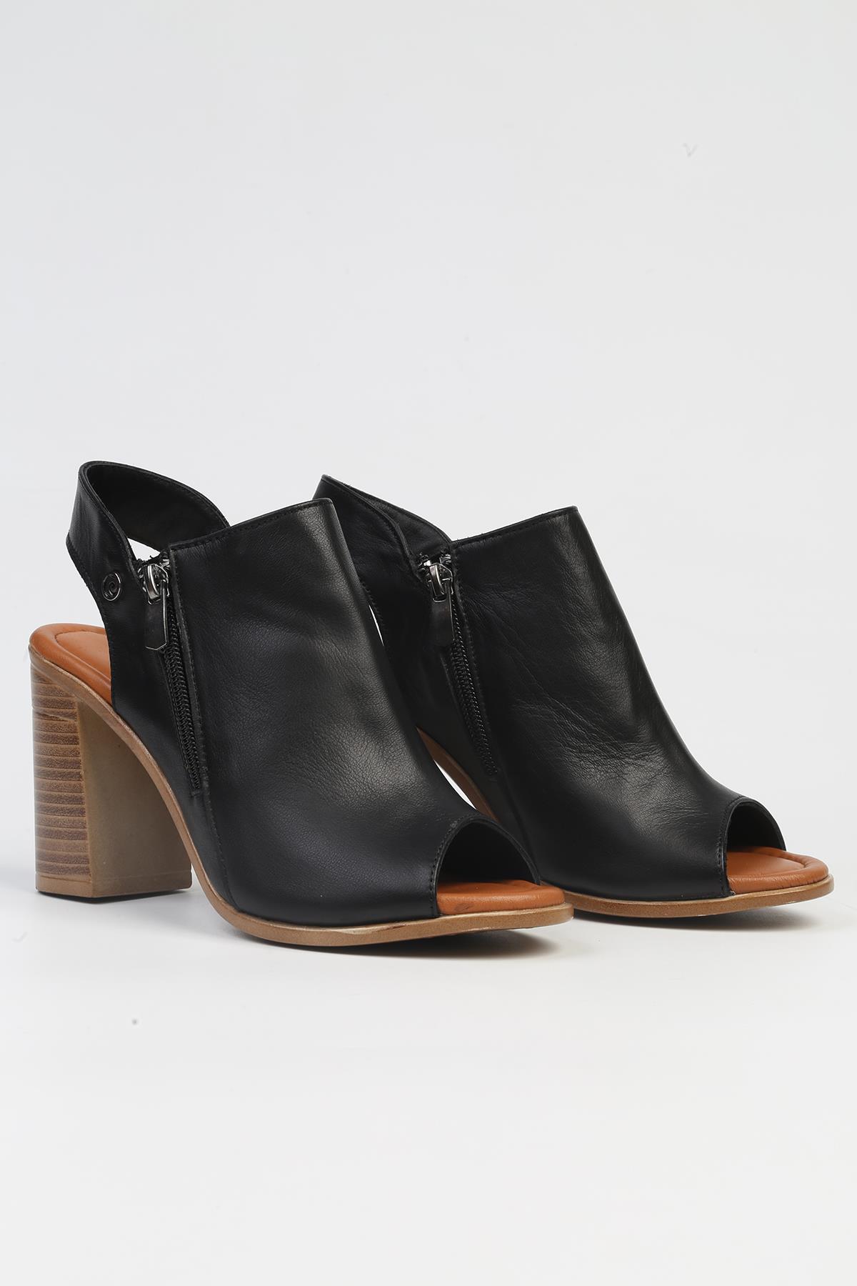 ® | PC-7228 - 3807 Siyah-Kadın Topuklu Ayakkabı - Görsel 3