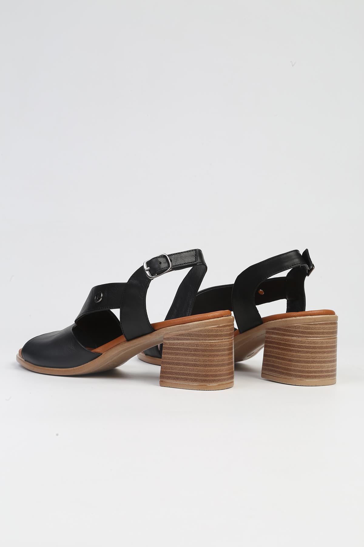 ® | PC-7220 - 3807 Siyah-Kadın Topuklu Ayakkabı - Görsel 4