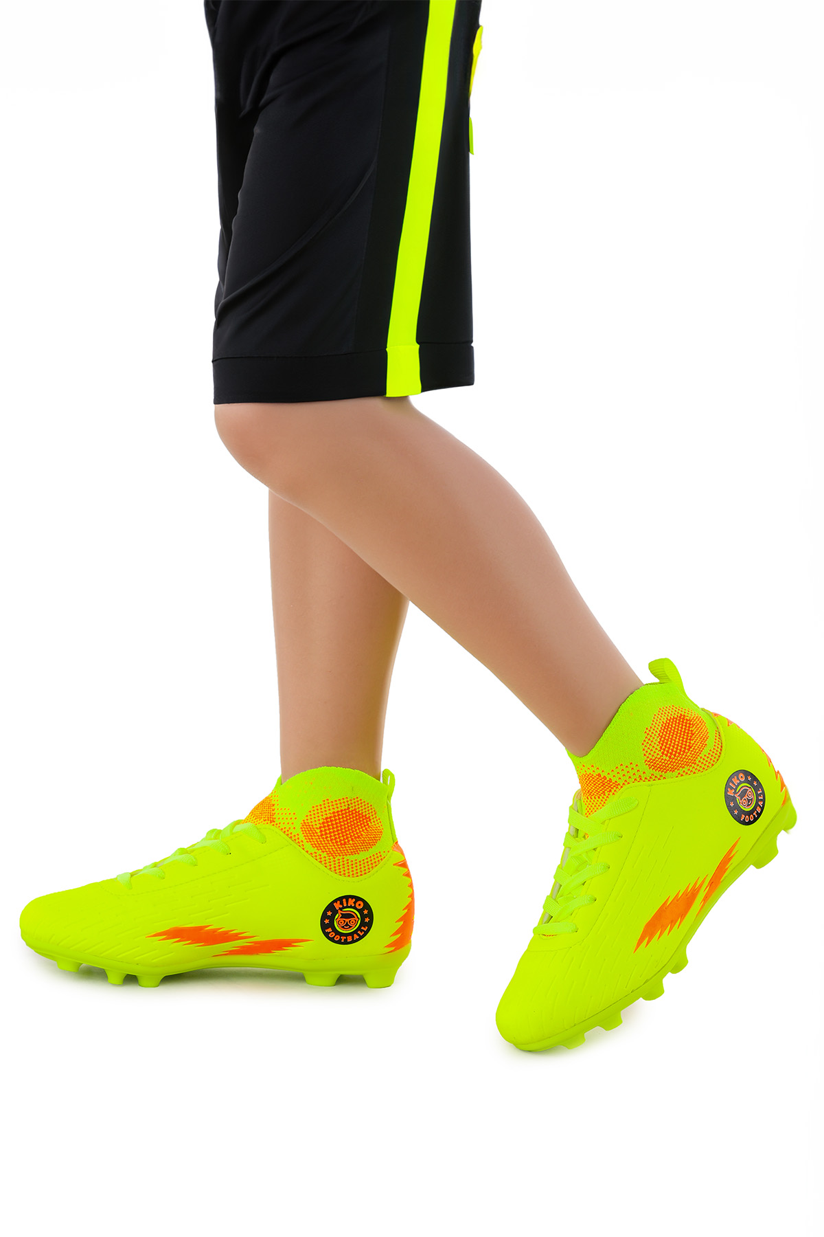 142 FKP Boğazlı Krampon Çim Saha Erkek Çocuk Futbol Ayakkabı Sarı - Turuncu - Görsel 3