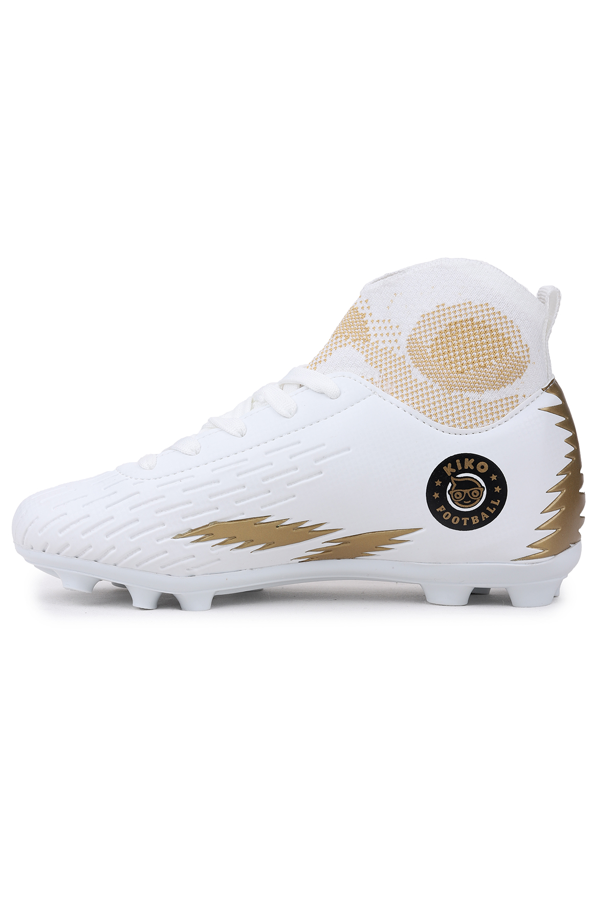 142 FKP Boğazlı Krampon Çim Saha Erkek Çocuk Futbol Ayakkabı Beyaz - Altın - Görsel 6