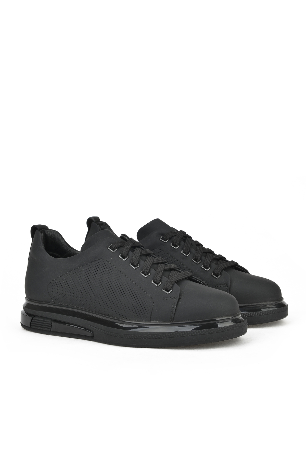 Erkek Hakiki Deri Sneaker 1411026Z865 Siyah - Görsel 3