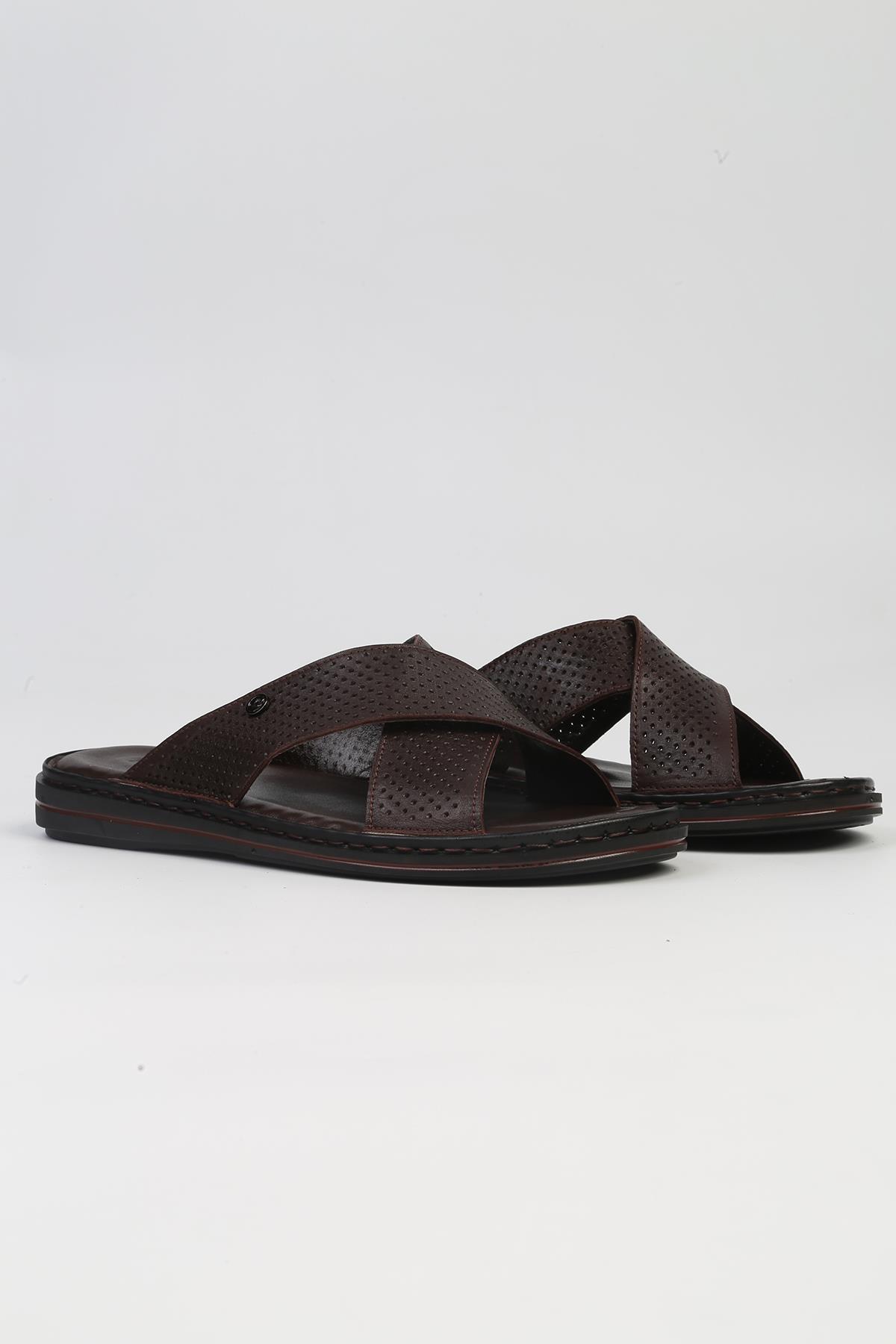 ® | PC-5107-3892 Kahve - Erkek Terlik - Görsel 3
