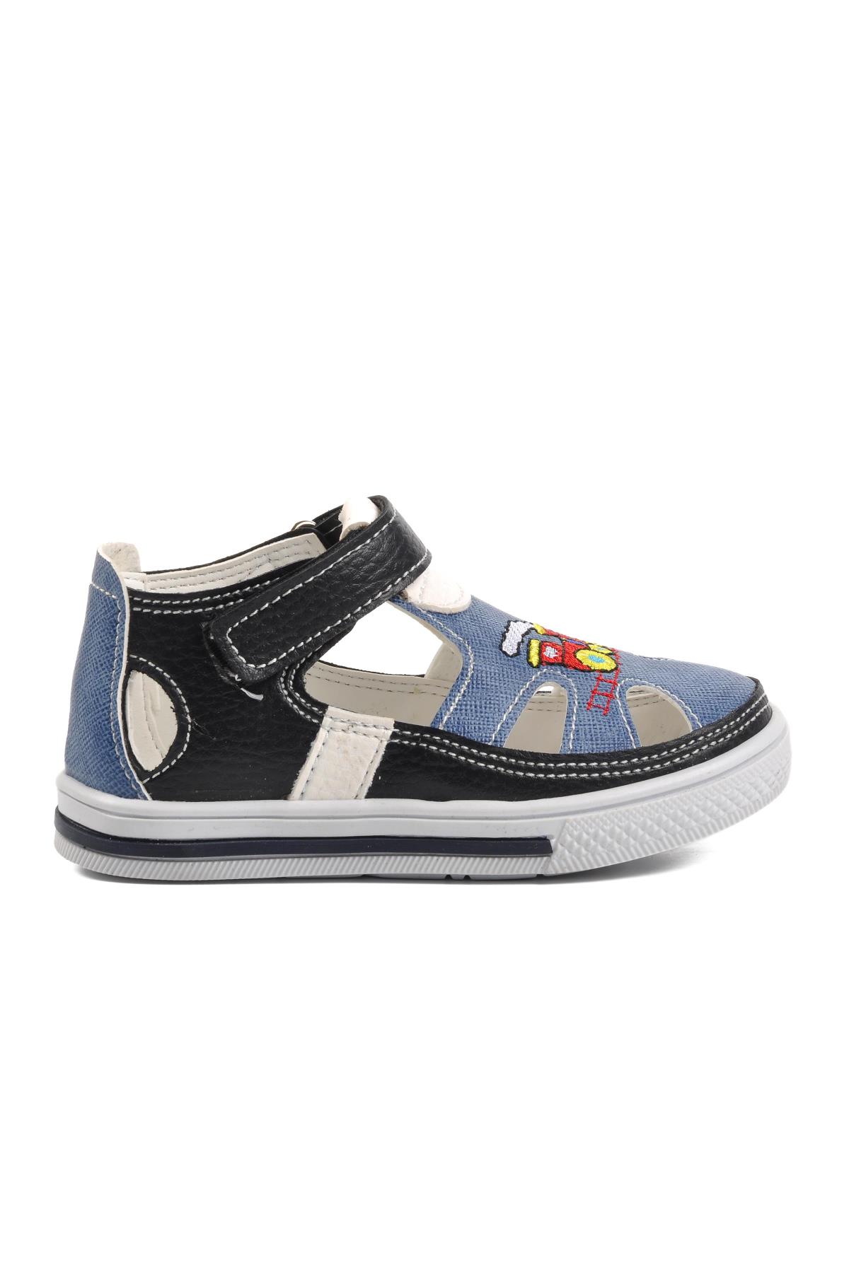 Şng 1010-B Lacivert-Beyaz-Kırmızı Cırtlı Bebek Günlük Ayakkabı - Görsel 2