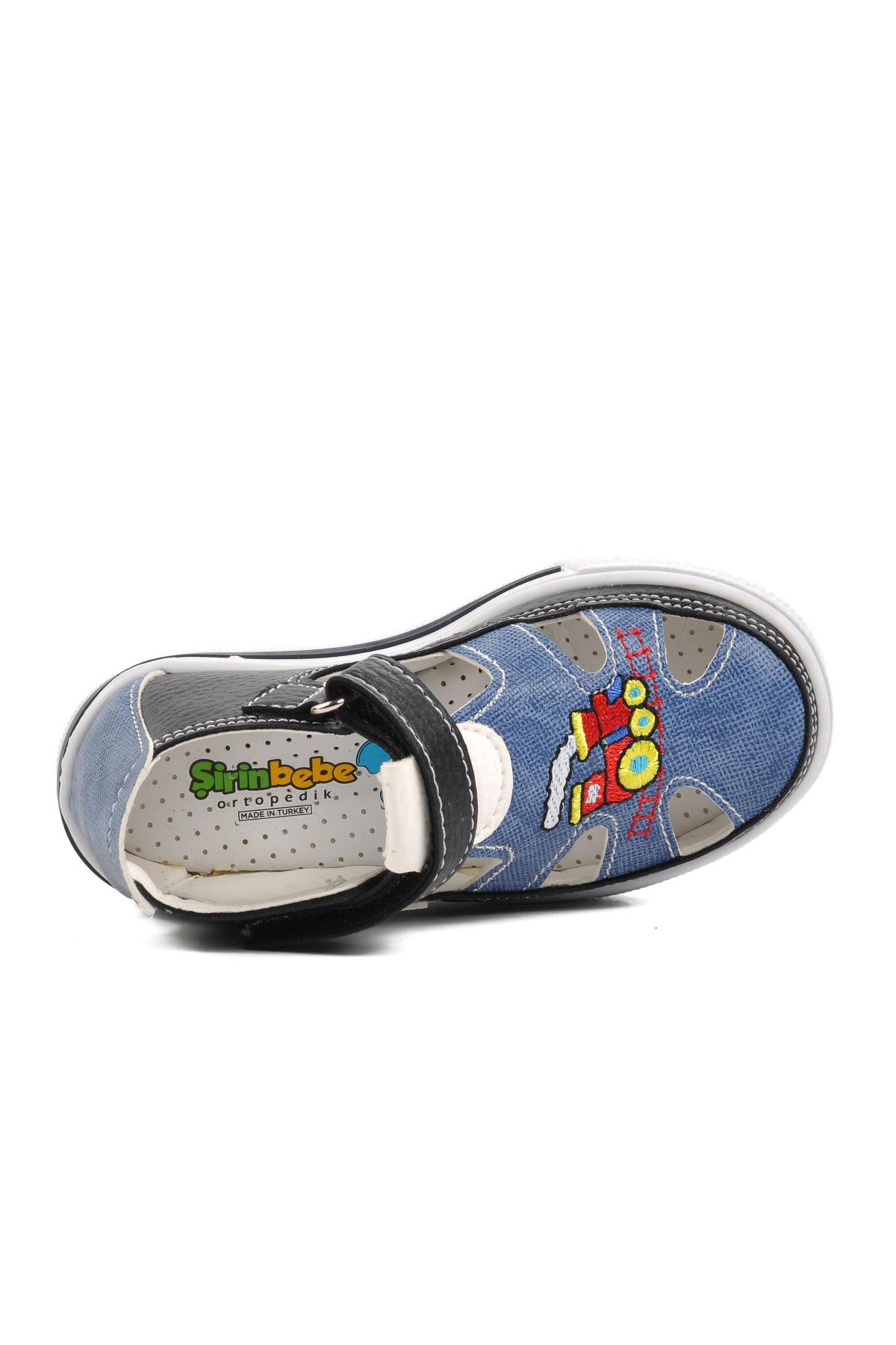 Şng 1010-B Lacivert-Beyaz-Kırmızı Cırtlı Bebek Günlük Ayakkabı - Görsel 6