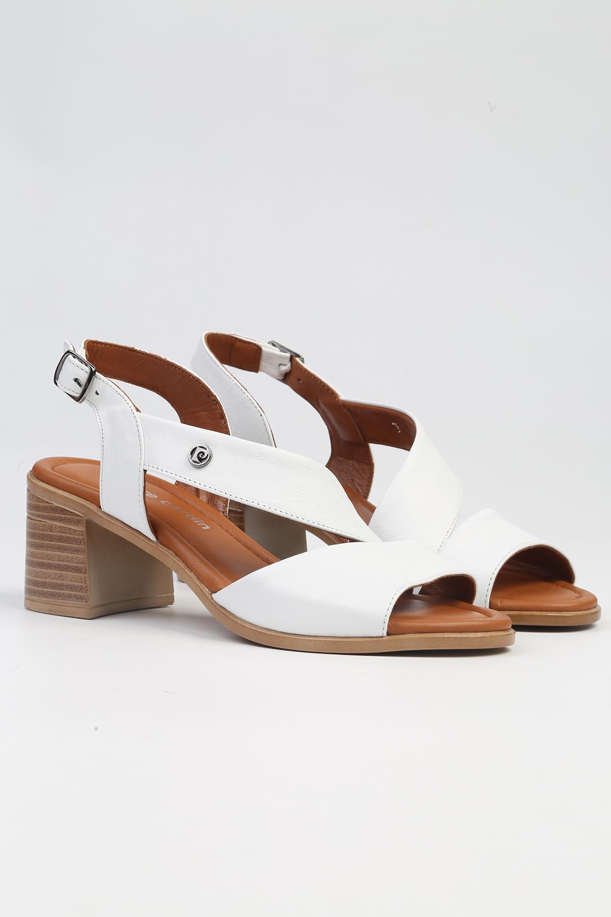 ® | PC-7220 - 3807 Beyaz-Kadın Topuklu Ayakkabı - Görsel 3