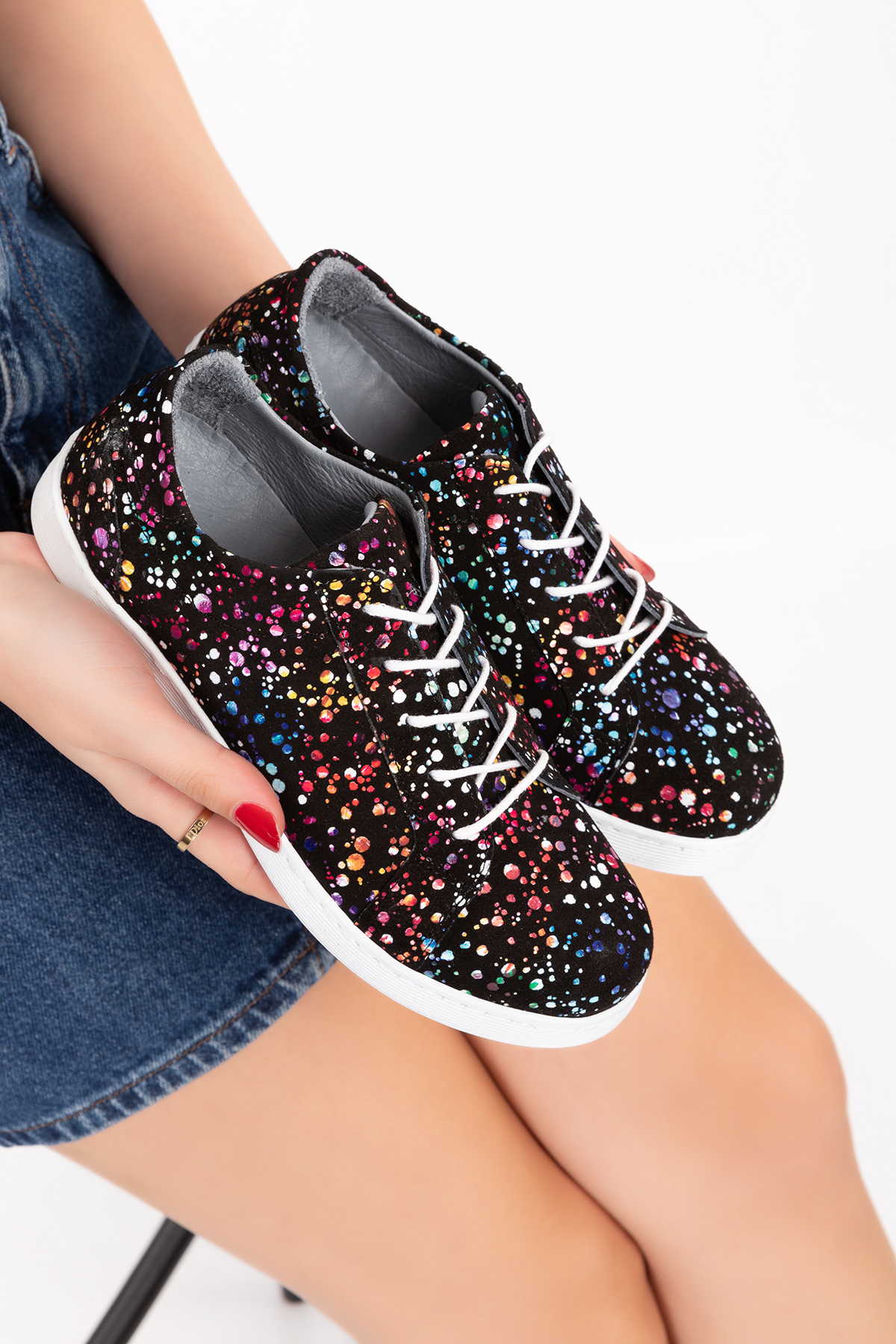 Gondol Kadın Hakiki Deri Desen Detaylı Günlük Rahat Ayakkabı gnd.109 - Görsel 5