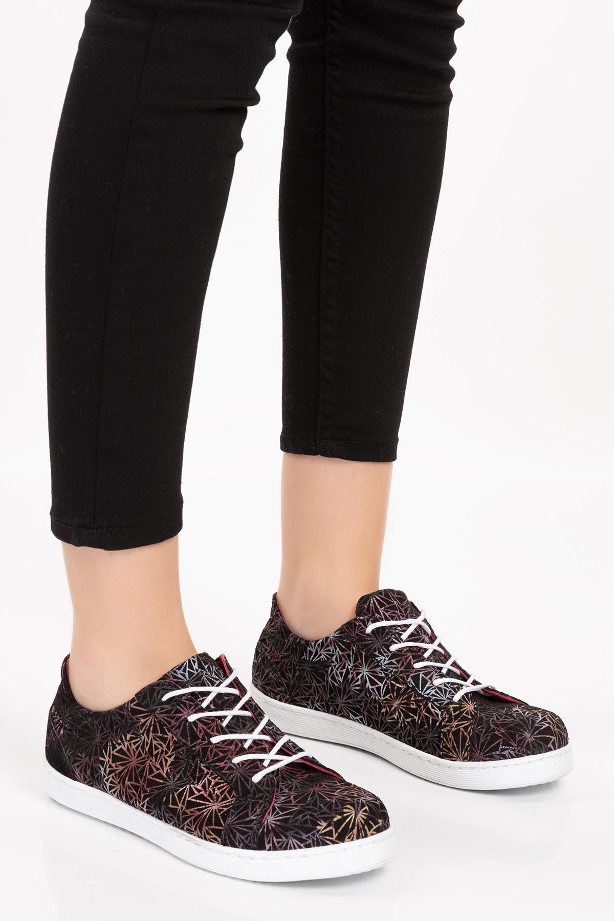 Gondol Kadın Hakiki Deri Desen Detaylı Günlük Rahat Ayakkabı gnd.109 - Görsel 5