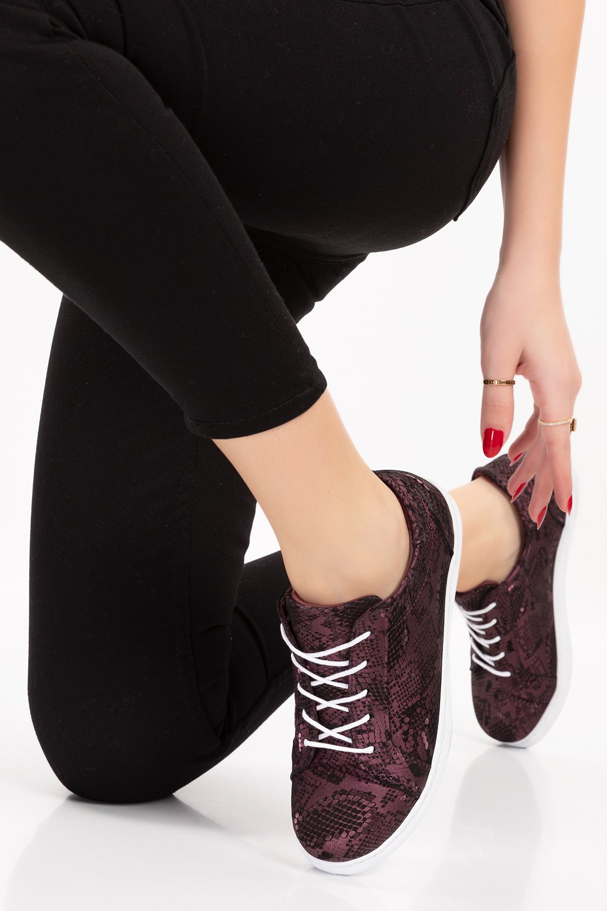 Gondol Kadın Hakiki Deri Desen Detaylı Günlük Rahat Ayakkabı gnd.109 - Görsel 5