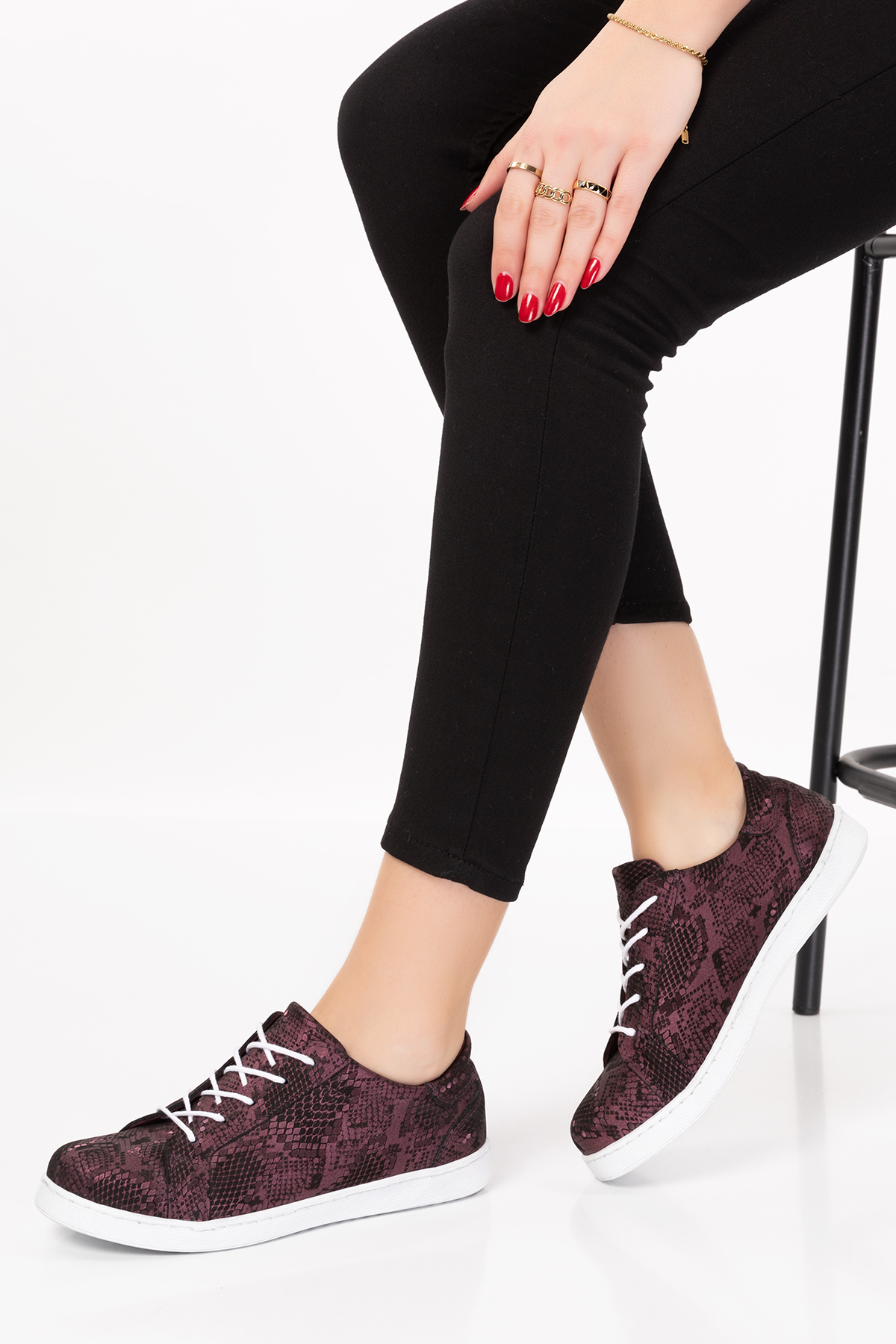 Gondol Kadın Hakiki Deri Desen Detaylı Günlük Rahat Ayakkabı gnd.109 - Görsel 6