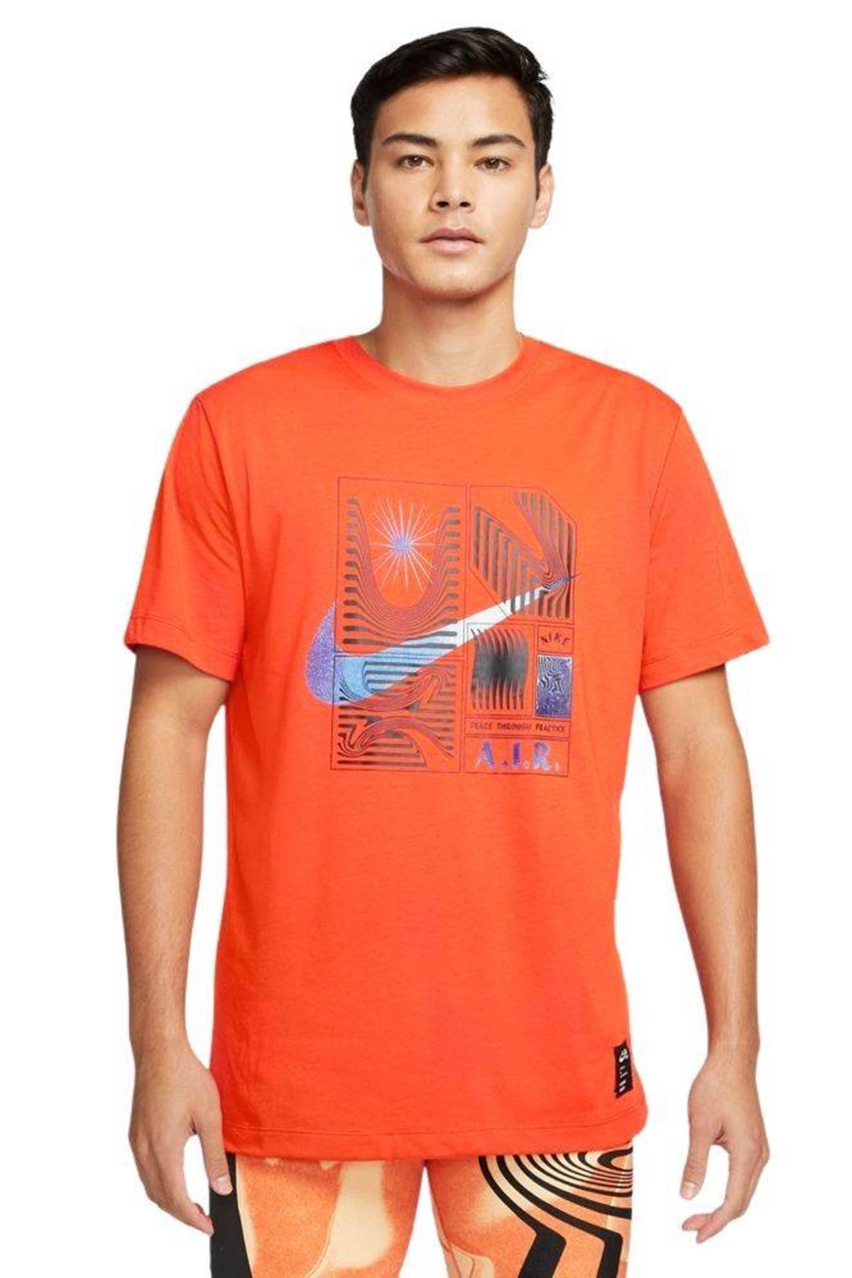 Nike M NK DF TEE DB YOGA 2 Turuncu Erkek Kısa Kol T-Shirt