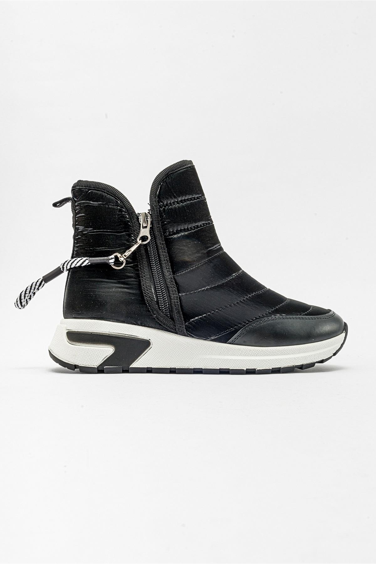 Çift Fermuarlı Paraşüt Spor Ayakkabı SİYAH - Görsel 3