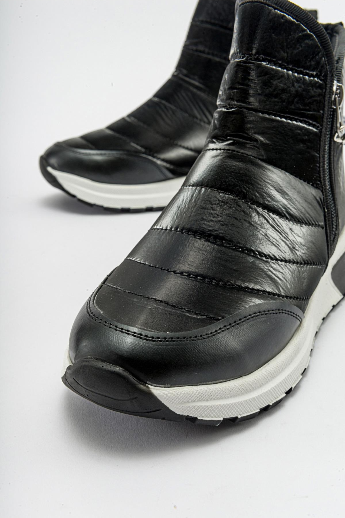 Çift Fermuarlı Paraşüt Spor Ayakkabı SİYAH - Görsel 4