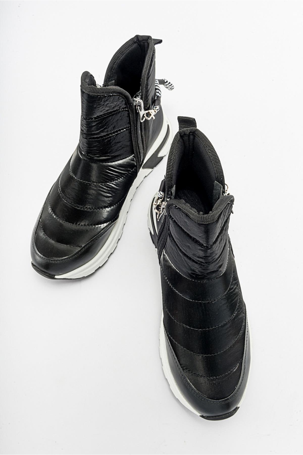 Çift Fermuarlı Paraşüt Spor Ayakkabı SİYAH - Görsel 6